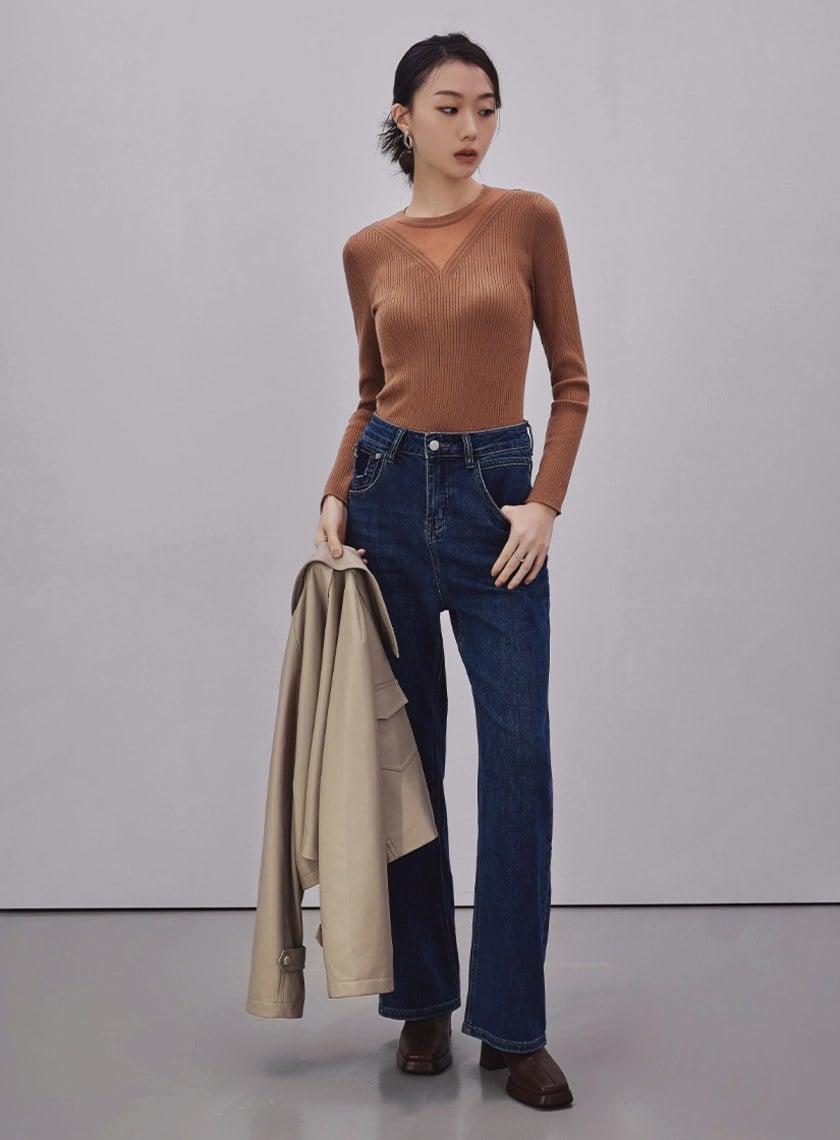 純羊毛微透膚針織上衣